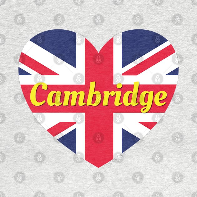 Cambridge England UK British Flag Heart by DPattonPD